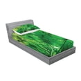thumbnail image 2 of Ambesonne Tropical Fitted Sheet & Pillow Sham Set, Exotic Jungle Plants, Twin, Green, 2 of 2