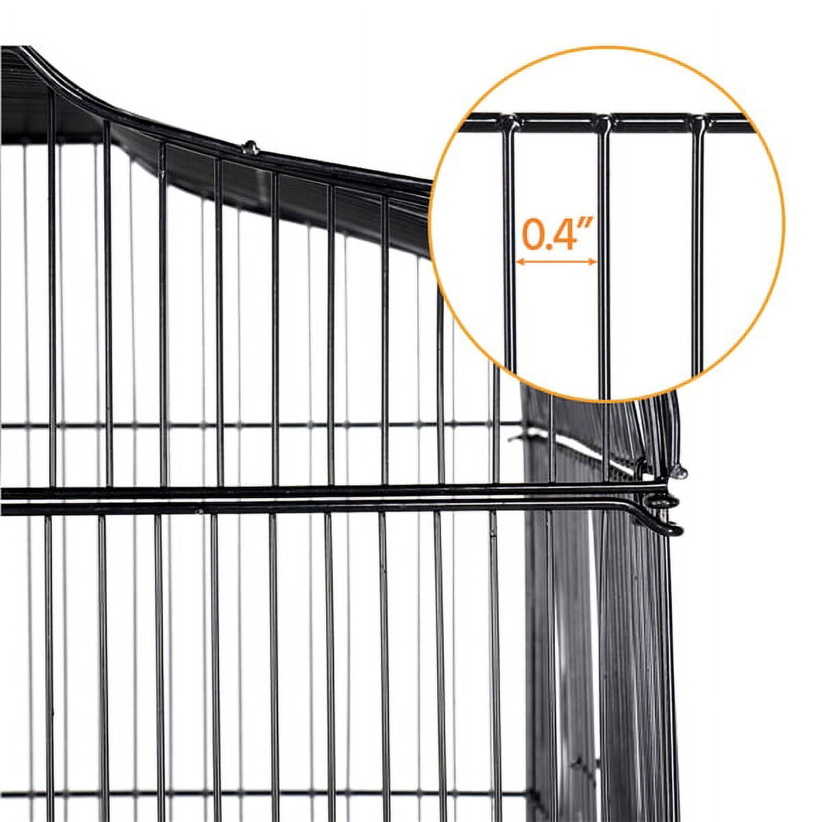 Renwick 41" Four Feeders Double-Door Metal Birdcage with Slide-Out Tray,  Black