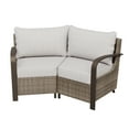 thumbnail image 3 of INTER HUT Vista Oasis 2-Piece Brown Wicker Outdoor Patio Conversation Set Armchairs Beige Cushion for Deck Porch Garden Backyard, 3 of 9