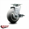 thumbnail image 2 of 5 Inch Thermoplastic Rubber Swivel Caster with Roller Bearing and Brake SCC, 2 of 2