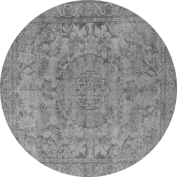 Ahgly Company Indoor Round Oriental Gray Industrial Area Rugs, 6' Round