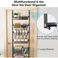 6Tier Over the Door Pantry Organizer, HeavyDuty Metal Pantry Door