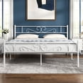 thumbnail image 1 of VECELO Queen Size Bed Frame with Headboard, Metal Platform Bed Frame/Mattress Foundation, No Box Spring Needed, Easy Assembly, White, 1 of 9
