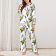 thumbnail image 2 of Fotbe Lavender Flowers Pattern Long Sleeve Pajama Set for Women,Sleepwear Set,2-piece Loungewear Set,Soft PJs Comfy Nightwear with Pockets -, 2 of 7