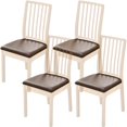 thumbnail image 1 of 4Pcs Chair Seat Cover Waterproof Seat Slipcover PU Leather Chair Seat Cushion Protector Cover Removable Wedding Banquet Square Chair Cover for Dining Room Home Kitchen, 1 of 11