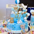 thumbnail image 3 of Acmee - Juego de 44 adornos para tartas de oso &ndash; Mini oso 3D para beb&eacute;, botella de leche, bolas de espuma azul y dorado, decoraci&oacute;n para tartas para ni&ntilde;os y, 3 of 6