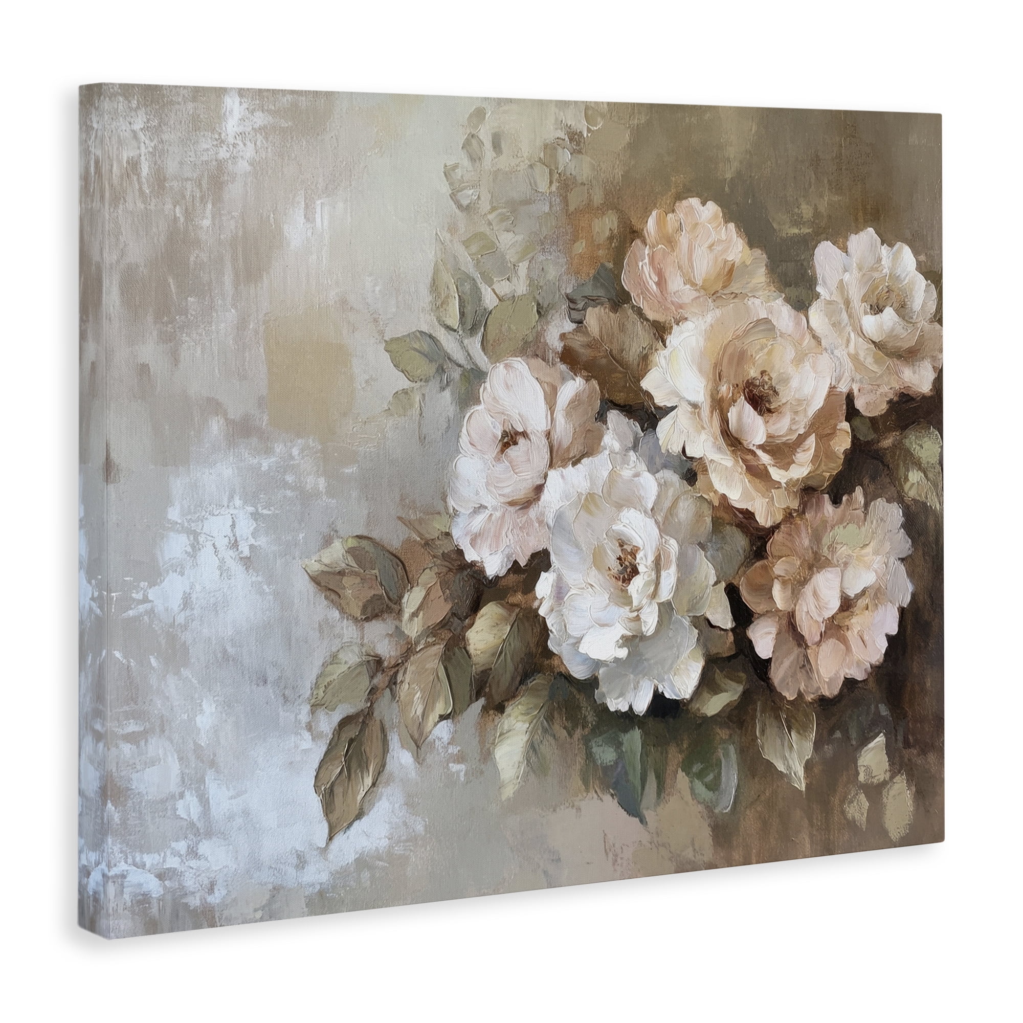 Stupell Industries Pastel Budding Blooms Plants & Flowers Painting Wrapped Canvas Art Print Wall Art, 40 x 30