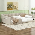 thumbnail image 2 of Full XL Size Upholstery Daybed and Side Storage Pocket, Beige, 2 of 9