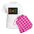thumbnail image 5 of CafePress - Teach Peace Women's Light Pajamas - Women's Short Sleeve Print T-Shirt and Pants Light Cotton Pajama Set, 5 of 7