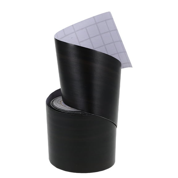 USHOBE 1 Roll Self-Adhesive Molding Trim Black Wood Grain PVC Material for Home Interior Wall Decoration