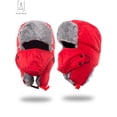 thumbnail image 3 of Gustave Men Women Winter Trapper Hat,Russian Windproof Ski Hat Faux Fur Lined Trapper Hat with Earflaps and Mask Warm Hunting Hats "Red", 3 of 10