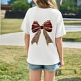 thumbnail image 2 of Gbsyewxs Girls Shirts Crew Neck Short Sleeve Bow Print Casual Summer Shirts For Girls White Size 3-4 Years, 2 of 4