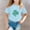 Light Blue, variant on St Patrick's Day Short Sleeve T-Shirt for Girls Shamrock Crew Neck Shirt Lightweight Streetwear Festival Irish Holiday Party,Light Blue(160)
