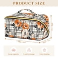 thumbnail image 4 of FORMRS Makeup Bag Travel Cosmetic Organizer for Women Fold Flat Zipper Pouch with Handle, Plaid Floral, 4 of 8