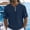 Navy, variant on YLSDY Men's Collarless Vacation Shirt, Short Sleeve Button-Down Casual Top, Lightweight for Beach & Travel Navy XL