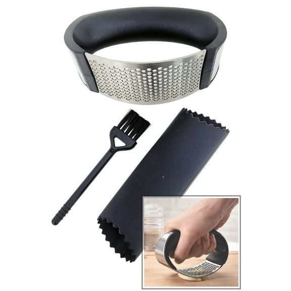 Simply Good Rocker Garlic Crusher Set - 3 Tools Included - Premium Stainless Steel