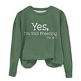 thumbnail image 4 of ibuvkizy Girls Sweatshirt!Graphic Sweatshirts for Girls Crewneck Oversized Sweatshirt Kids Fashion Long Sleeve Pullover Tops 1-12 Years,Green, 4 of 6