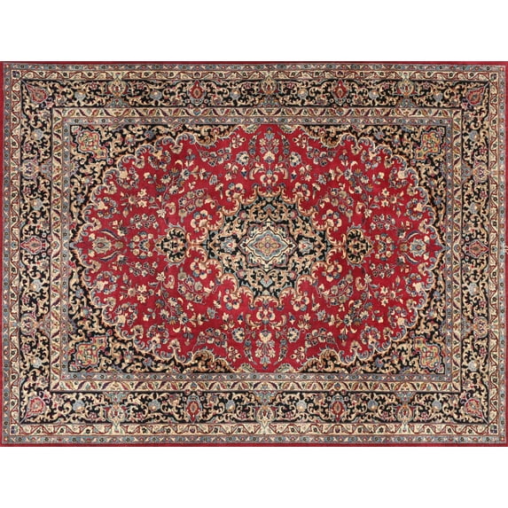Ahgly Company Indoor Rectangle Traditional Saffron Red Persian Area Rugs, 7' x 9'