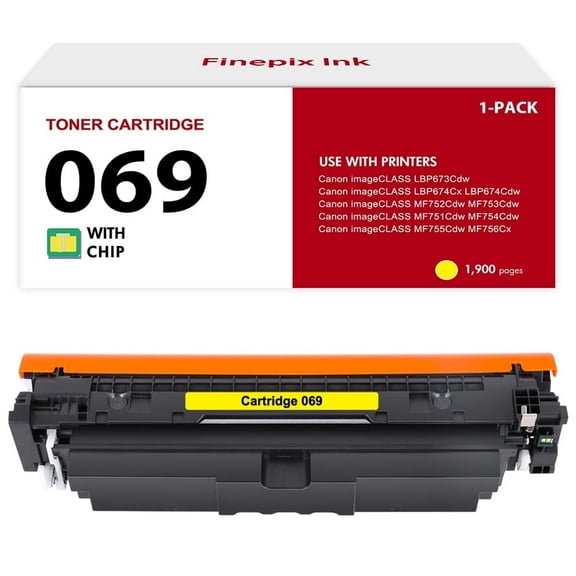 069 069H Toner Cartridges High Yield with Chip Compatible for Canon 069 CRG-069 Canon imageCLASS LBP673Cdw LBP674Cx LBP674Cdw MF752Cdw MF753Cdw MF751Cdw MF756Cx (Yellow, 1-Pack)