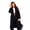 Black, variant on Women's Midi Long Wool Blend Coat Classic Notch Lapel Single Breasted Pea Trench Coat Fall Winter Overcoat