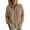 Brown, variant on Women' s Button Front Cotton Shirt Blouse with Lace Trim Detail Casual Workwear Top