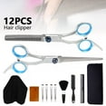 thumbnail image 2 of Hair Cutting Scissors Set  12Pcs Professional Haircut Scissors Kit With Thinning Scissors  Hair Razor Comb  Cape  Clips  Storage Bag For Barber Salon, 2 of 11