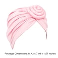thumbnail image 5 of Lot de 1 Disque Concentrique Turban Africain Pré-Noué Léger Mode Couvre-Chefs pour Femmes Rose, 5 of 5