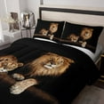 thumbnail image 6 of Lion and Lioness Comforter Set Full Size,Lion Bedding Set Full,Full Animal Print Black Comforter Set,Tropical African Animal 3D Print Bedding Black Bed Set, 6 of 8