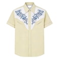 thumbnail image 4 of CONZONE Mens Buttons Down Shirts Short Sleeve Shirts for Men Trendy Western Cowboy Graphic Lapel Soft Lightweight Tops, 4 of 4