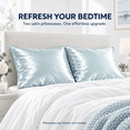 thumbnail image 4 of COOKEY Satin Pillowcase Standard Size 20"x26" Set of 2 – Silky Soft Polyester Envelope Closure Pillow Case for Hair and Skin (Ice Blue), 4 of 8