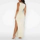 thumbnail image 5 of Vestido Vestido sin espalda con cuello en V profundo ahueca hacia fuera la ropa de fiesta de color sólido con abertura lateral para mujer Ygjytge Blanco T L para Mujer, 5 of 8