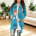 thumbnail image 2 of IYYVV Halloween Cardigan Pumpkin Goast Witch 2026 Halloween Sweaters for Women Long Sleeve Oversized Cardigan Blue L, 2 of 7
