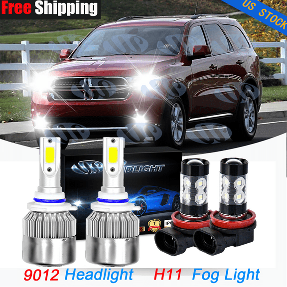 AlexTong Durango 4PC 6000K LED Automotive Bulb fits Dodge Durango 2014 2015