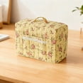 thumbnail image 3 of Sewing Machine Cover Floral Quilted Sewing Machine Cover With Pocket Craft Room Sewings Organizer Sewing Machine Storage Cover With Protective Layer And Built In Compartments Needle and Thread Kit, 3 of 4