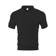 thumbnail image 2 of Men Polo Shirts Short Sleeve V Neck Tee Shirt Lightweight Black Men Fashion Tops, 2 of 4