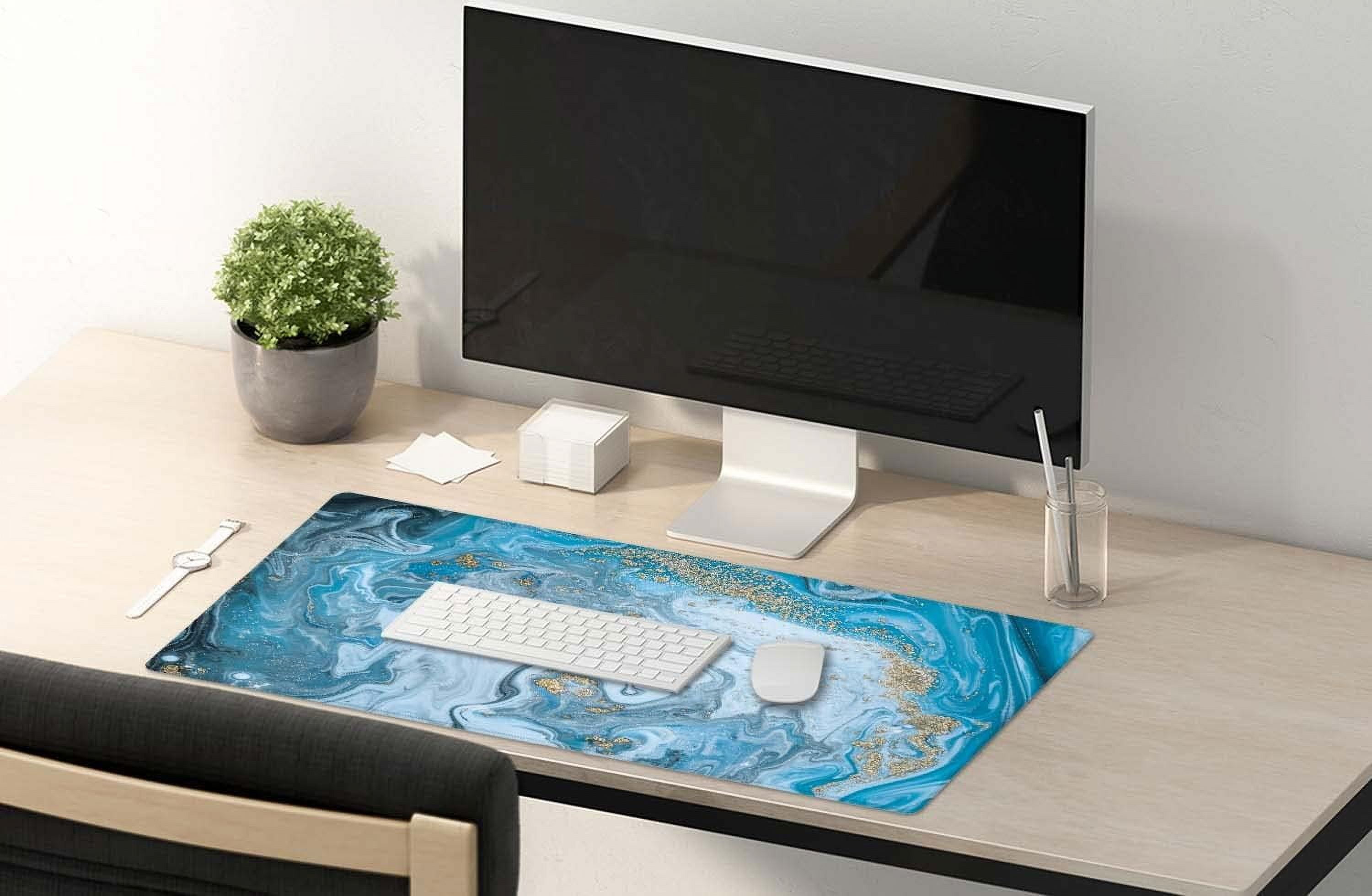 Colorful Marble Anti-Slip Mouse Pad Desk Mat, Large Desk Pad, Big Gaming Mousepad Laptop Office Computer Home Stylish Office Gift, Full Desk XXL Extended Gaming Mouse Pad 35.5" X 15.7"
