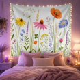 thumbnail image 2 of Floral Garden Botanical with Wildflowers Grasses Pale, Nostalgic Vintage for Botanical Art Lovers, Wall Decor, Mother'S Day Gift, Tapestry Wall Hanging for Dorm and Living Room, 2 of 7