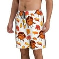 thumbnail image 2 of Zufioo Thanksgiving Turkey Leaves for Men's Casual Beach Shorts, Sports Fitness Quick-drying Drawstring Shorts with Pockets for Home Wear-Medium, 2 of 6