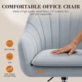 thumbnail image 5 of COOLHUT Office Desk Chair with Padded, Velvet Vanity Chair with Back and Wheels, Comfy Home Office Chiar with Gold Legs, Height Adjustable, Rolling Chair for Vanity Room, Makeup Room, Bedroom, Gray, 5 of 9