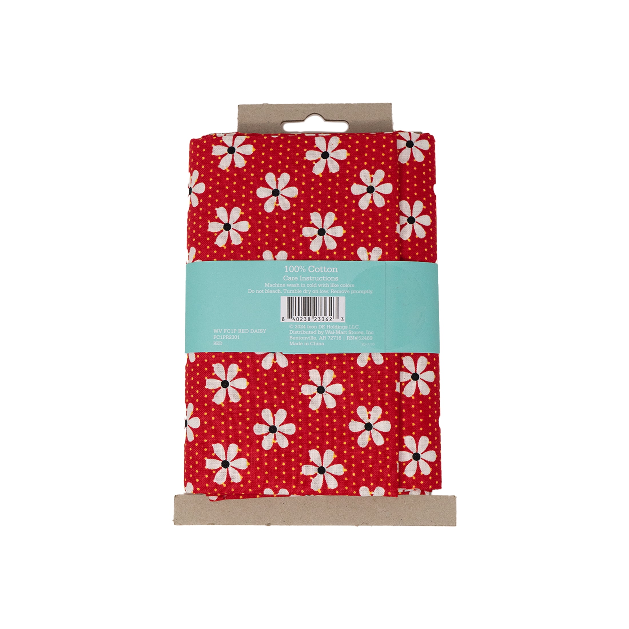 Waverly Inspirations 1 Yard Cut 100% Cotton Prints Fabric, Red Daisy, 44" Wide for Quilting & Sewing
