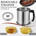 thumbnail image 3 of Aovky Bacon Grease Container with Fine Mesh Strainer, 1.8L(60 oz) Bacon Grease Saver for Kitchen, Stainless Steel Cooking Oil Container with Lid for Frying Oil and Cooking Grease, 3 of 9