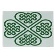 thumbnail image 1 of Celtic Cutting Board, Monochrome 4 Leaf Clover Flower Shaped Timeless Celtic Form Gaelic, Decorative Tempered Glass Cutting and Serving Board, Small Size, Green White, by Ambesonne, 1 of 1