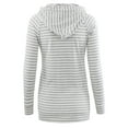 thumbnail image 3 of Ecavus Womens Nursing Hoodie Long Sleeves Sweatshirt Breastfeeding Layered Top Pocket Casual Clothes (S Grey White Stripe), 3 of 3