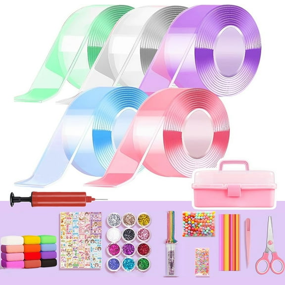 Nano Tape Bubble Kit for Kids, Handmade DIY Nano Tape Bubbles Ball Kit for Boys and Girls Party Favors and Kids Craft Fidget Toys Set