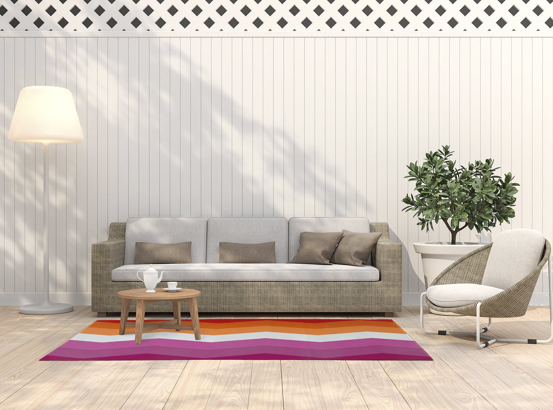 Simply Daisy 5' x 7' Inclusive Lesbian Chevron Inclusive Lesbian Chevron Chenille Indoor/Outdoor Rug