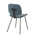 thumbnail image 4 of Industrial Nunzio Chair in Black Metal and Blue Faux Leather by LumiSource - Set of 2, 4 of 8