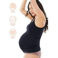 thumbnail image 2 of Ingrid & Isabel Basics Belly Support Cami, Maternity, Seamless Tank Top, Black, 2 of 5