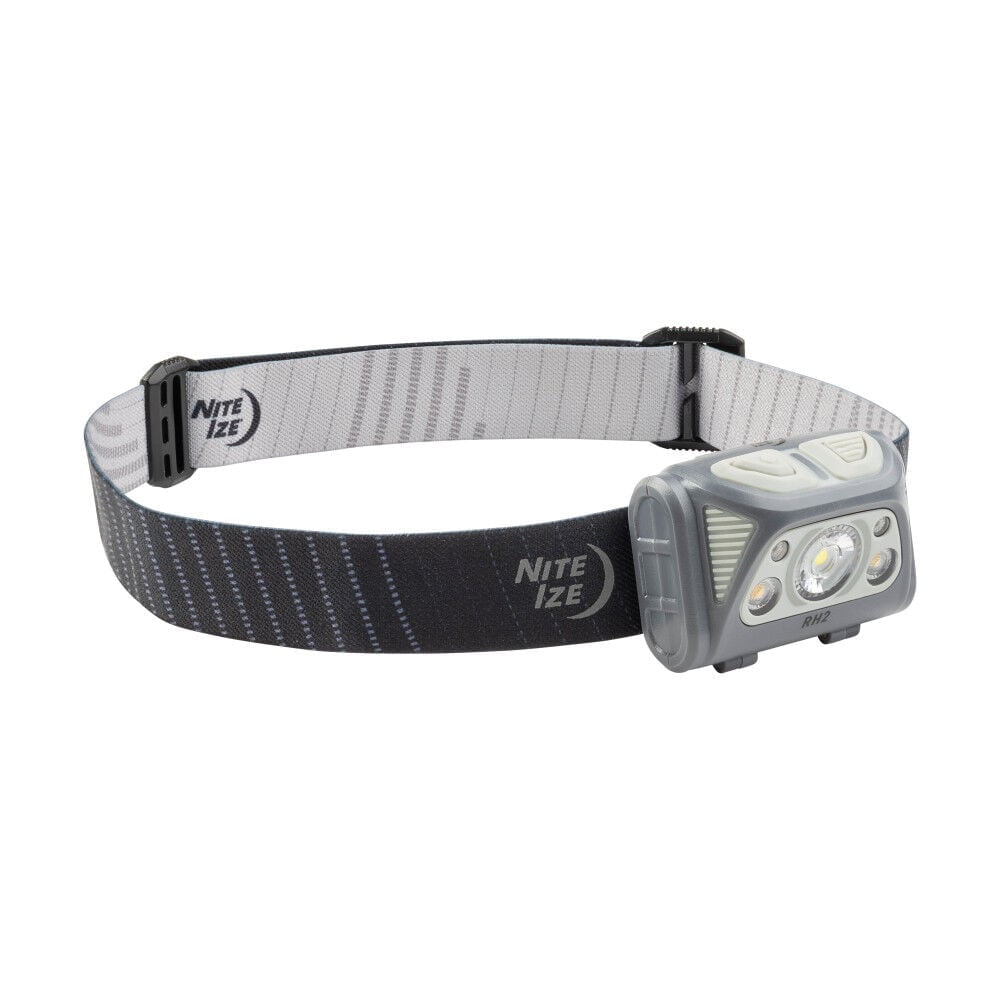 Nite Ize Radiant RH2 PowerSwitch Rechargeable Headlamp - Hands-Free Flashlight Alternative - Headlamp for Backpack Gear, Camping Equipment & More - Waterproof & Lightweight Headlamp - Black/Grey