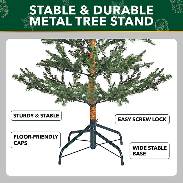 Stephan Roberts 7.5ft Pre-Lit Faux Alpine Balsam Tree, 780 Tips