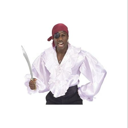 White Satin Pirate Shirt - Men's